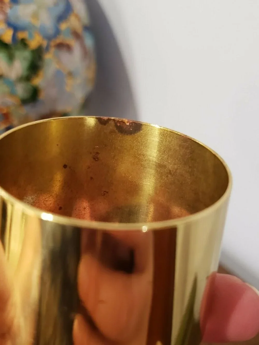 Vintage Slanted Brass Napkin Rings Lot Set of 4 READ